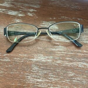 Camelot Petite Matilda black and purple pattern half rim eyeglasses